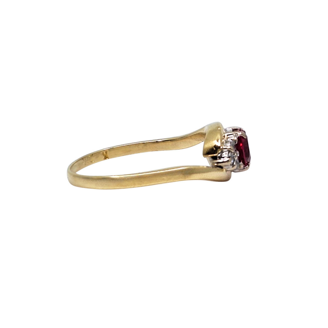 18ct Gold Ruby & Diamond Ring