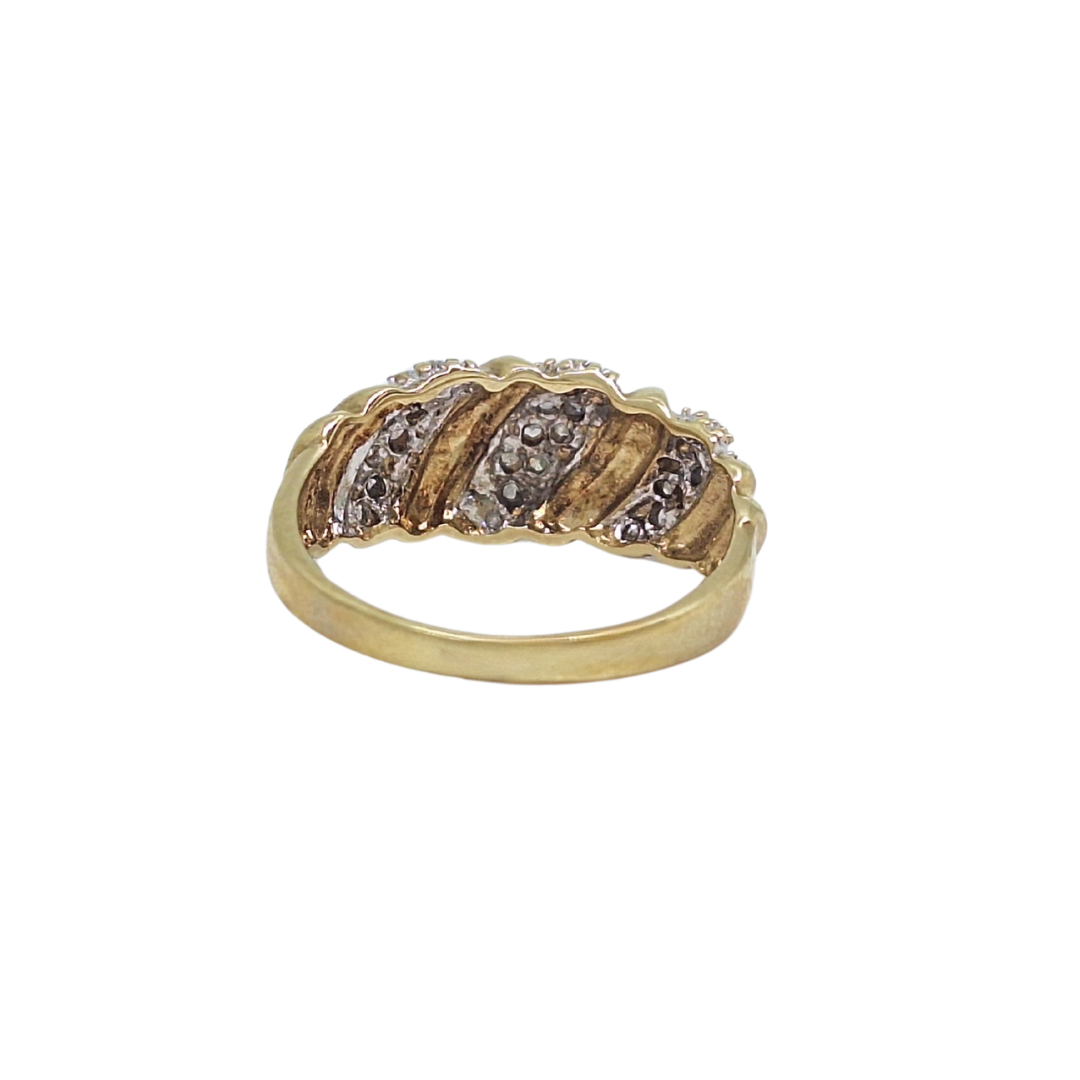 9ct Yellow Gold Diamond Band Ring 0.15ct