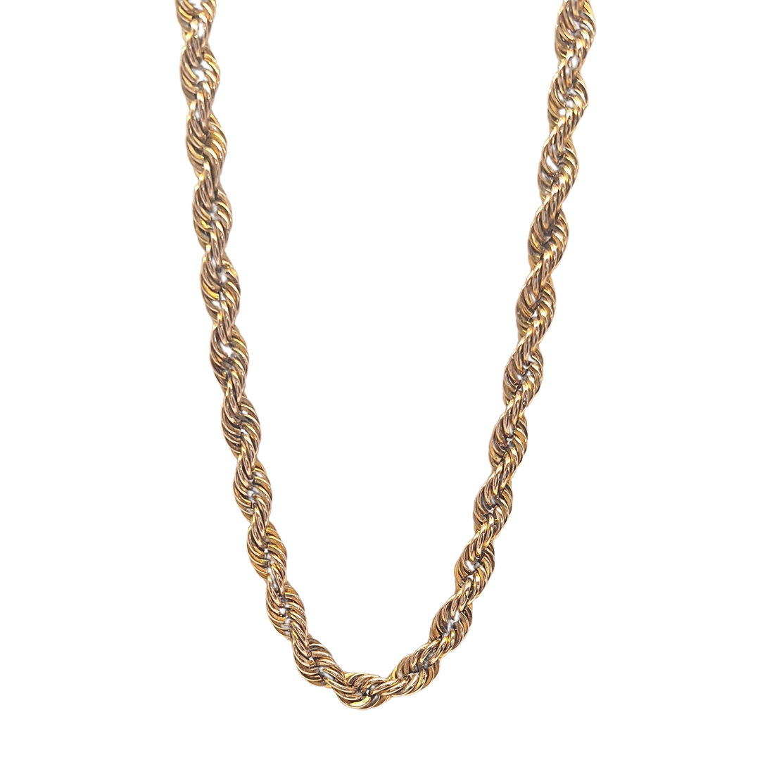 9ct Yellow Gold Hollow Rope Chain 18"