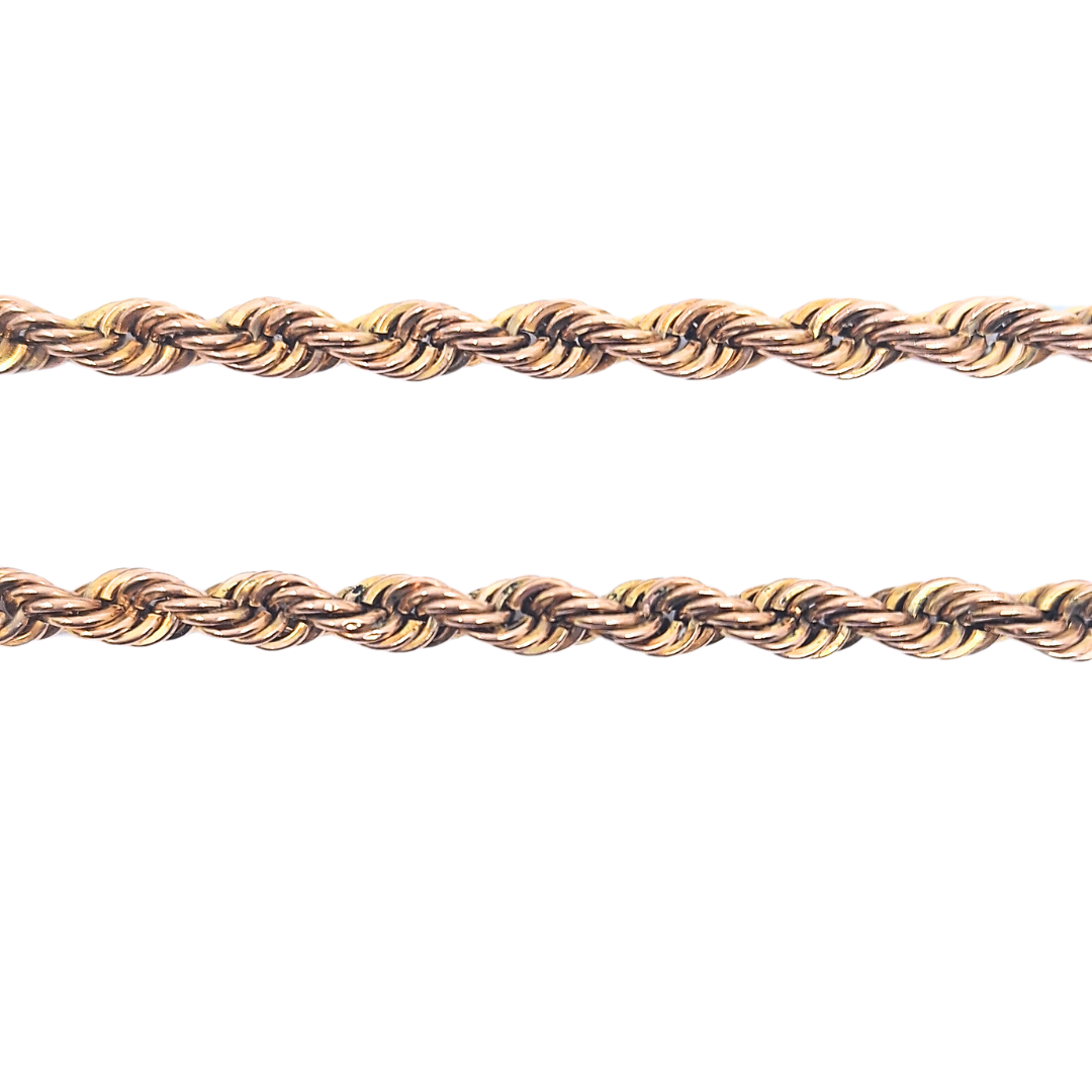 9ct Yellow Gold Hollow Rope Chain 18"