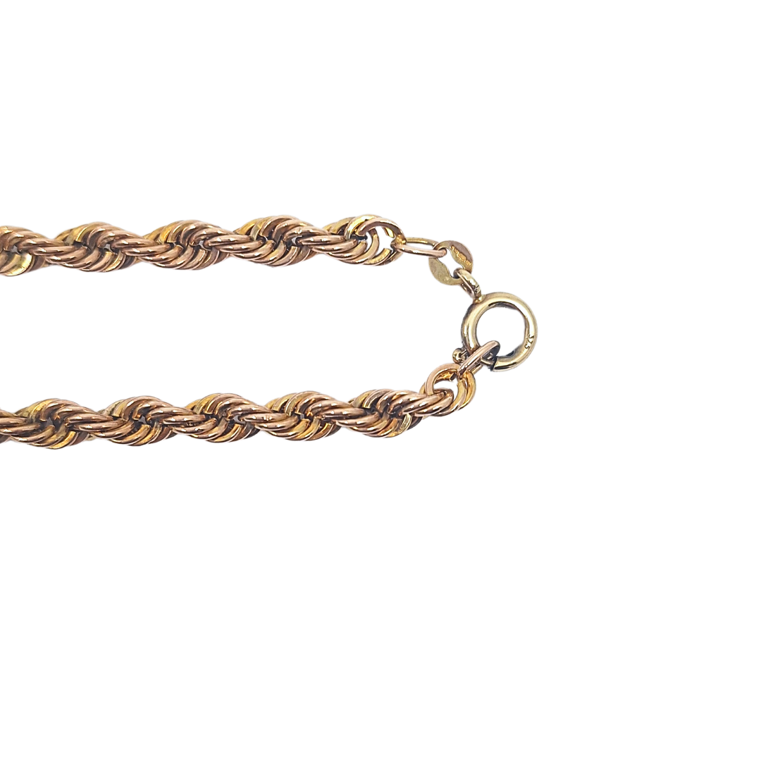 9ct Yellow Gold Hollow Rope Chain 18"