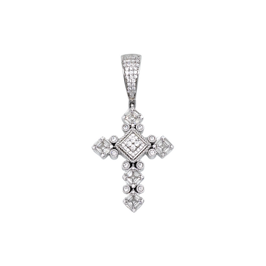 Silver & CZ Cross Pendant