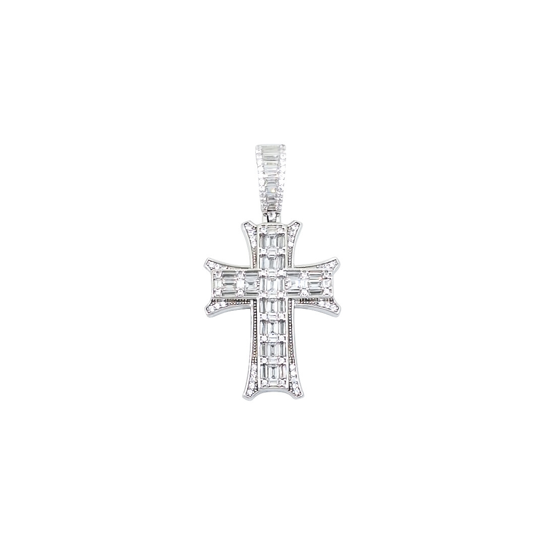 Silver CZ Cross Pendant