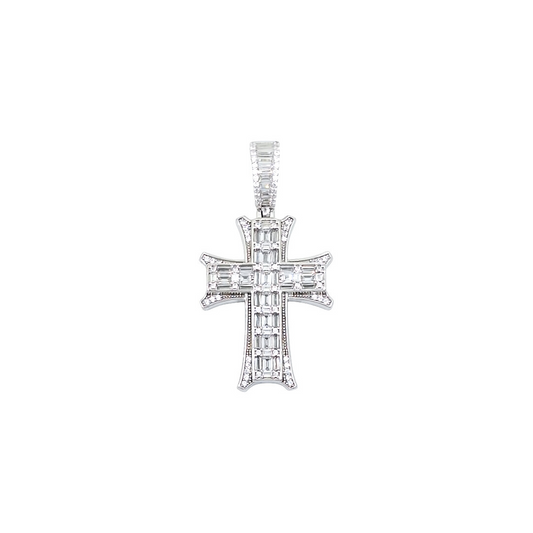 Silver CZ Cross Pendant