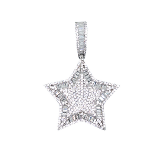 Silver & CZ Star Pendant