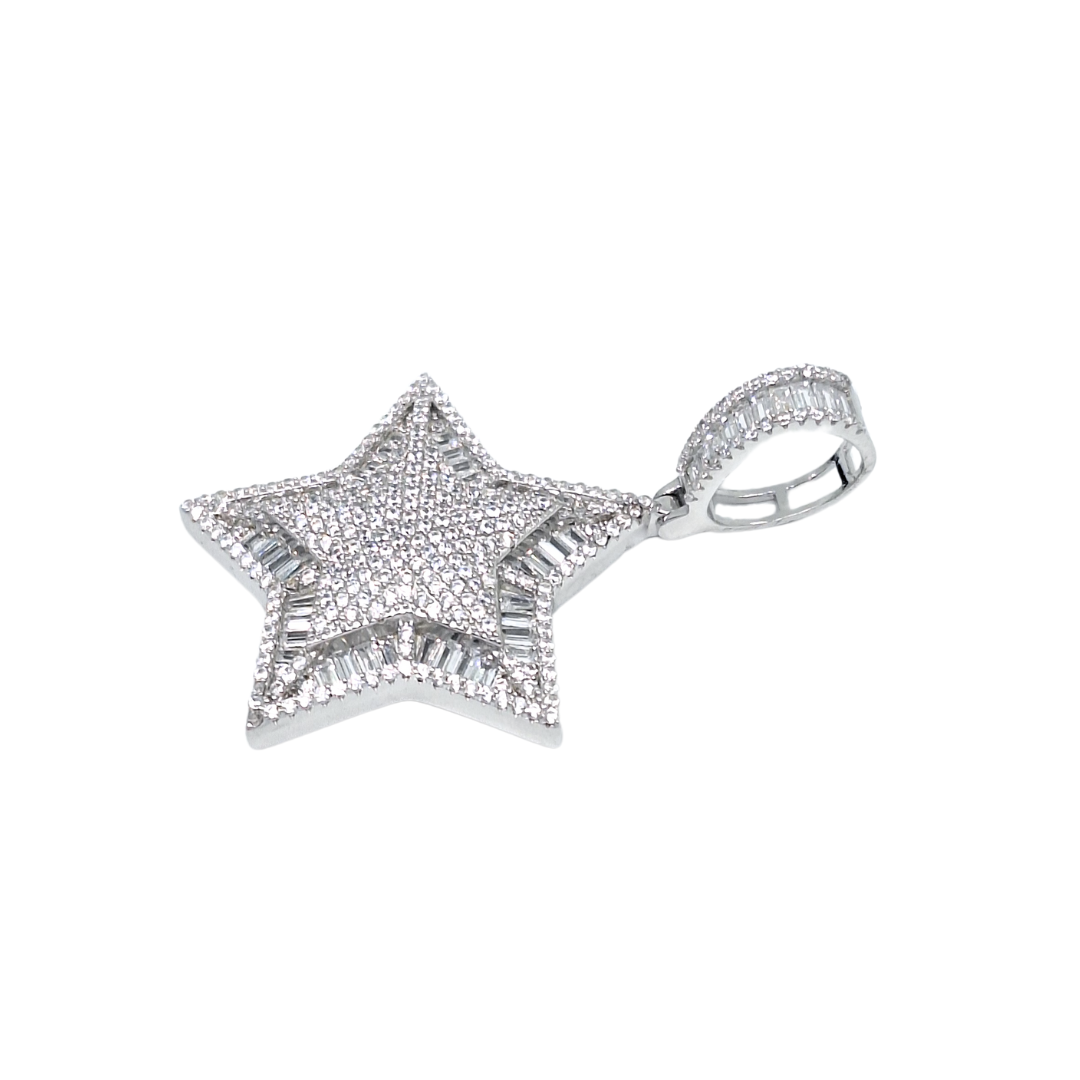 Silver & CZ Star Pendant