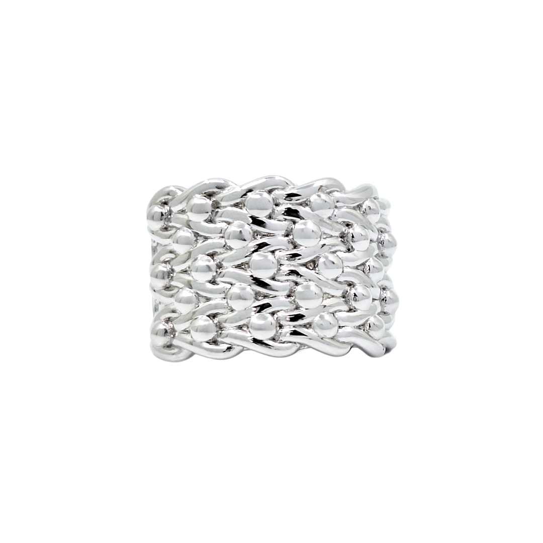 Silver Five Row Keeper Ring