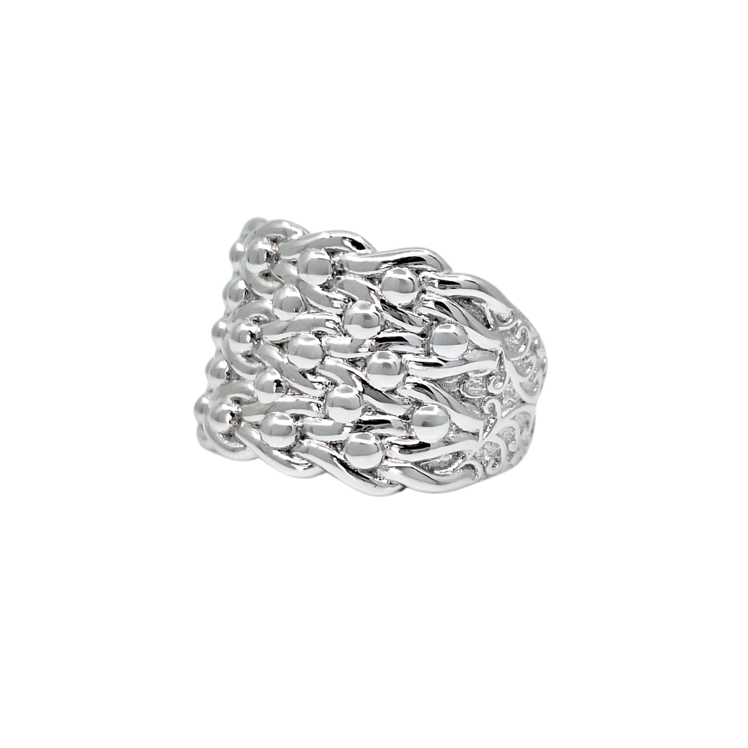 Silver Five Row Keeper Ring