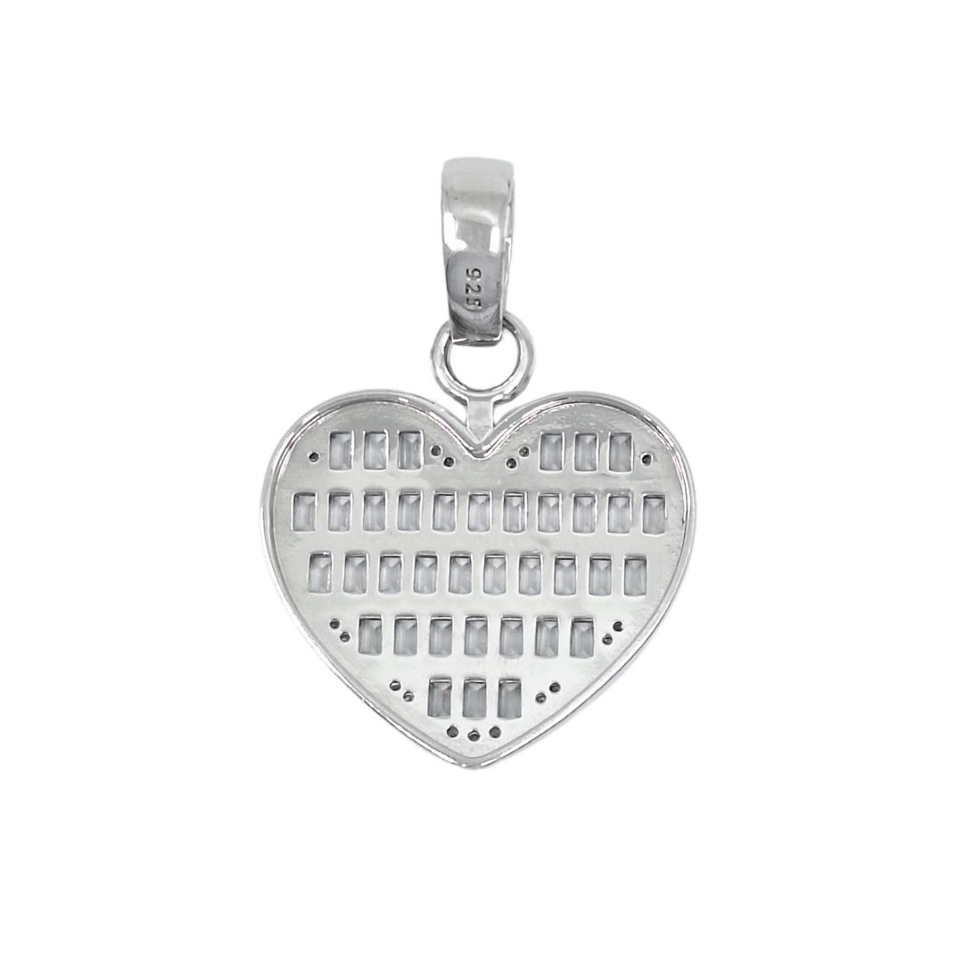 Silver & CZ Heart Pendant