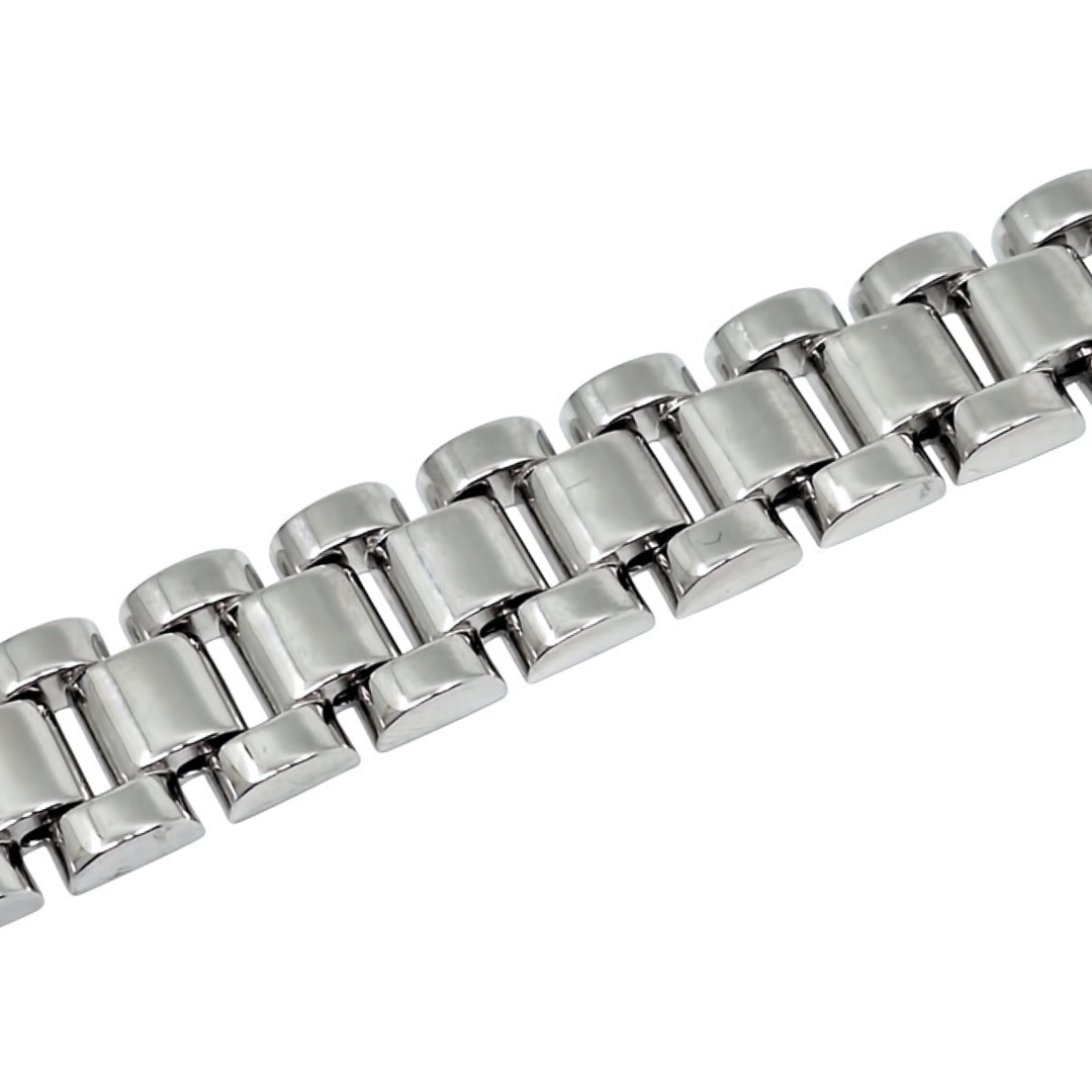 Silver Rolex Style Bracelet 7.5 Inches