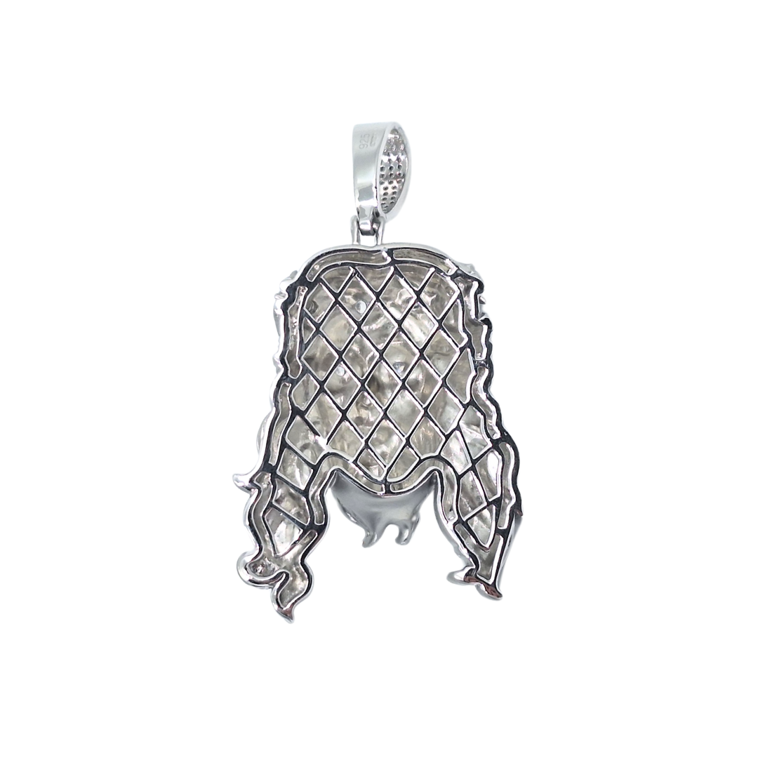 Silver & CZ Jesus Pendant