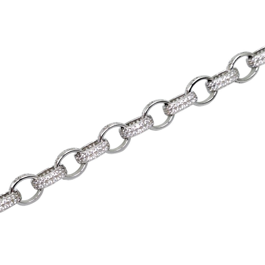 Silver & CZ Belcher Chain 22 Inches