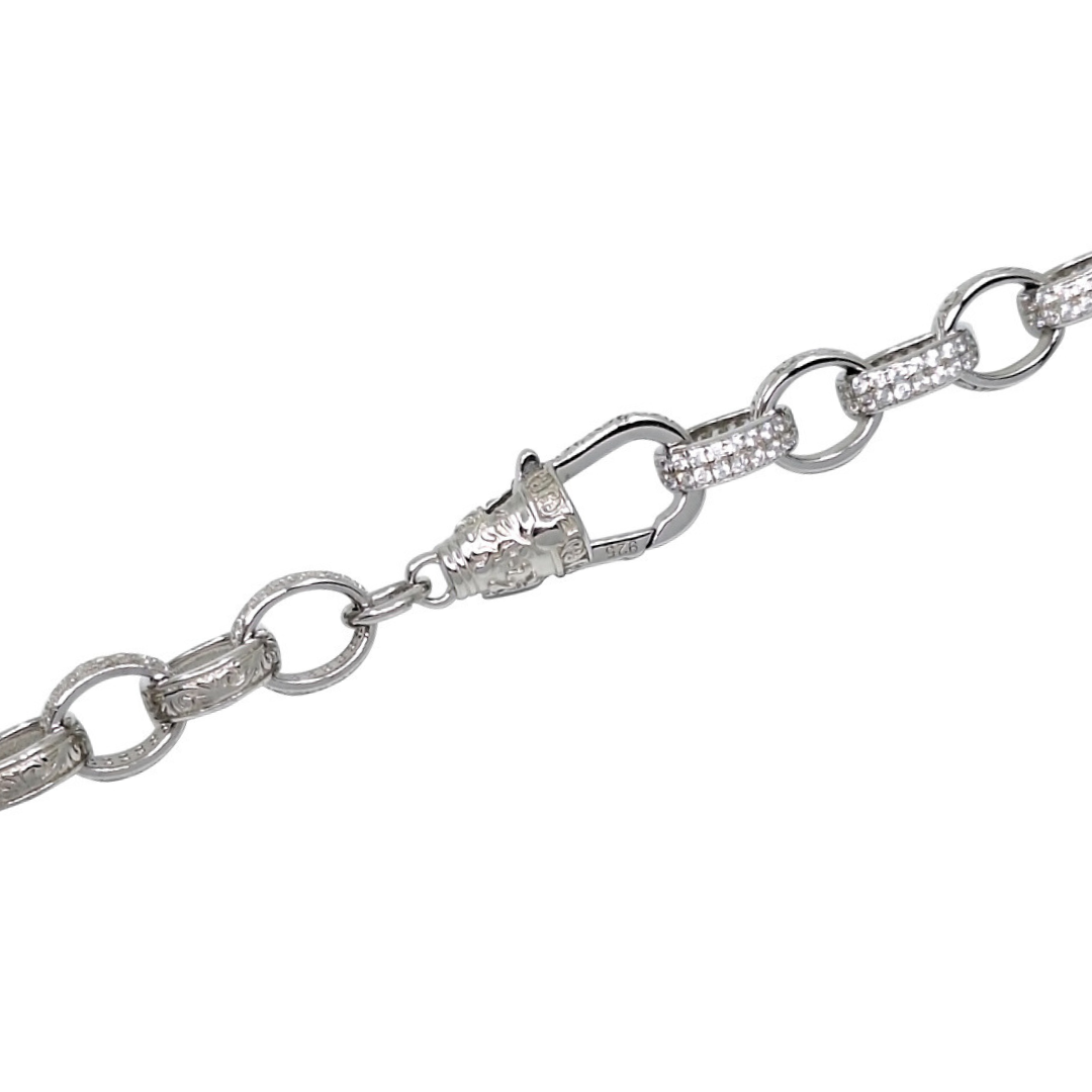 Silver & CZ Belcher Chain 22 Inches