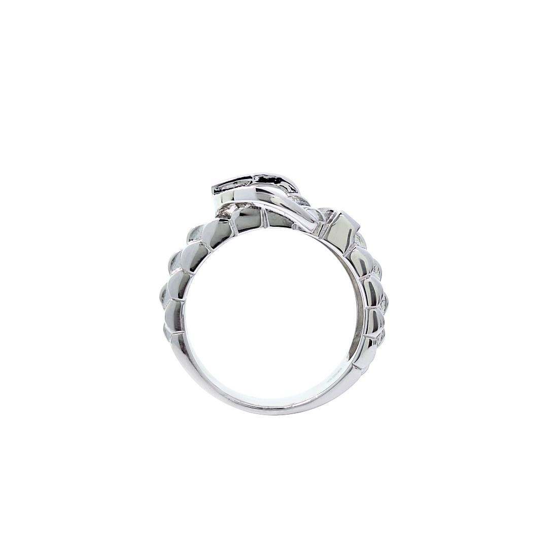 Silver CZ Buckle Ring