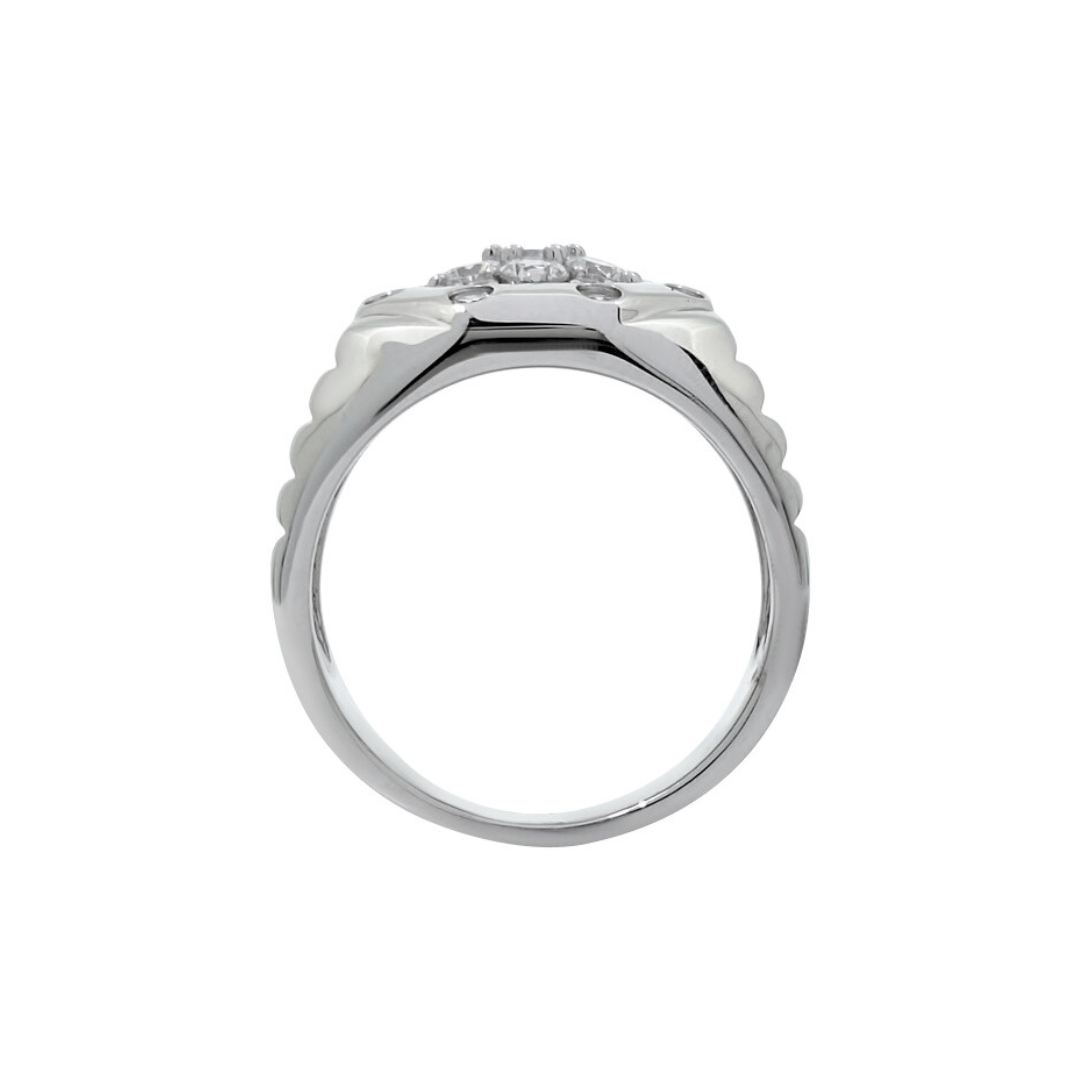 Silver Rolex Style CZ Ring