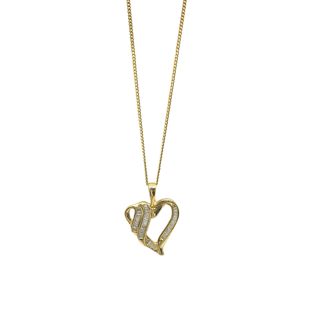 14ct Diamond Heart Pendant