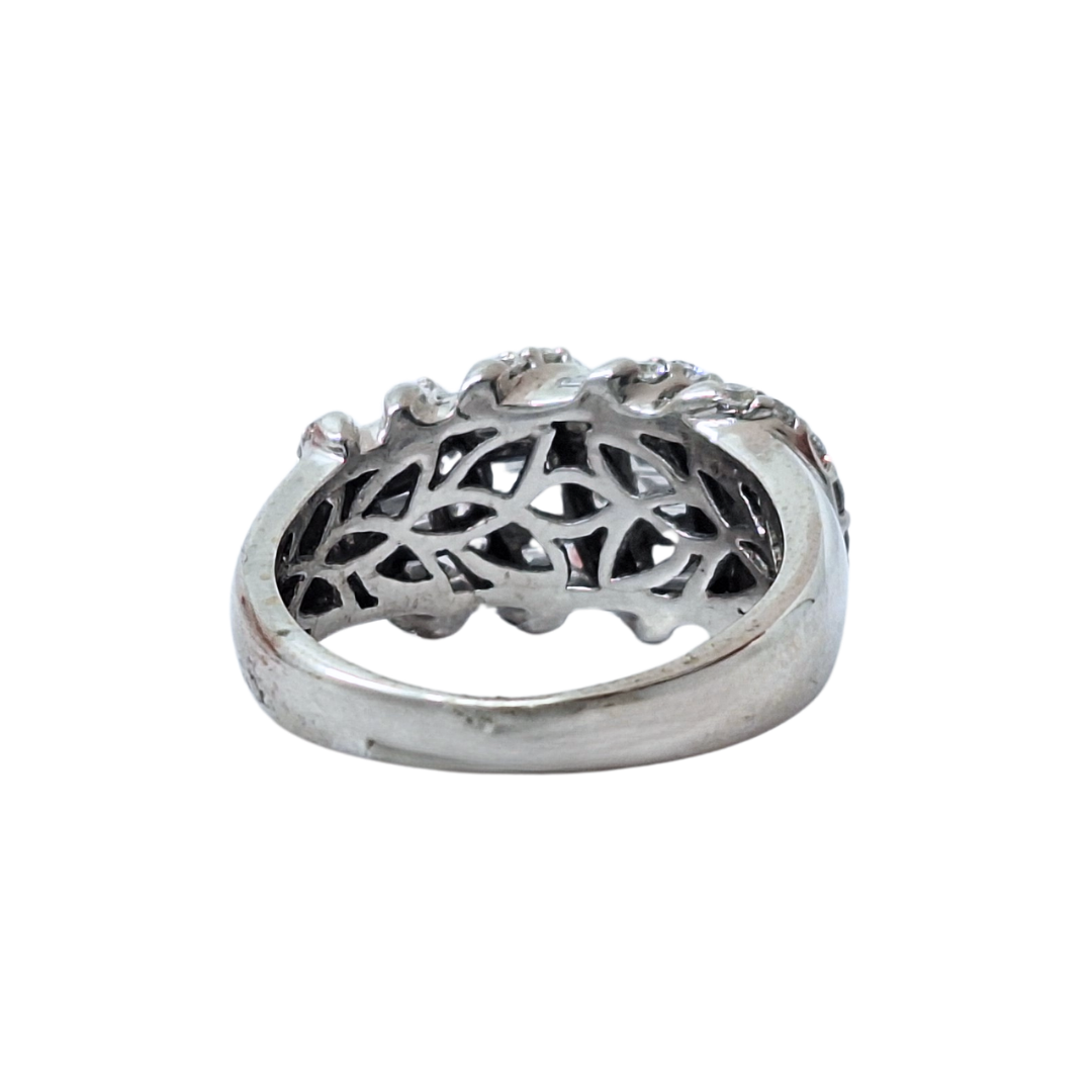 18ct White Gold Diamond Fancy Band Ring