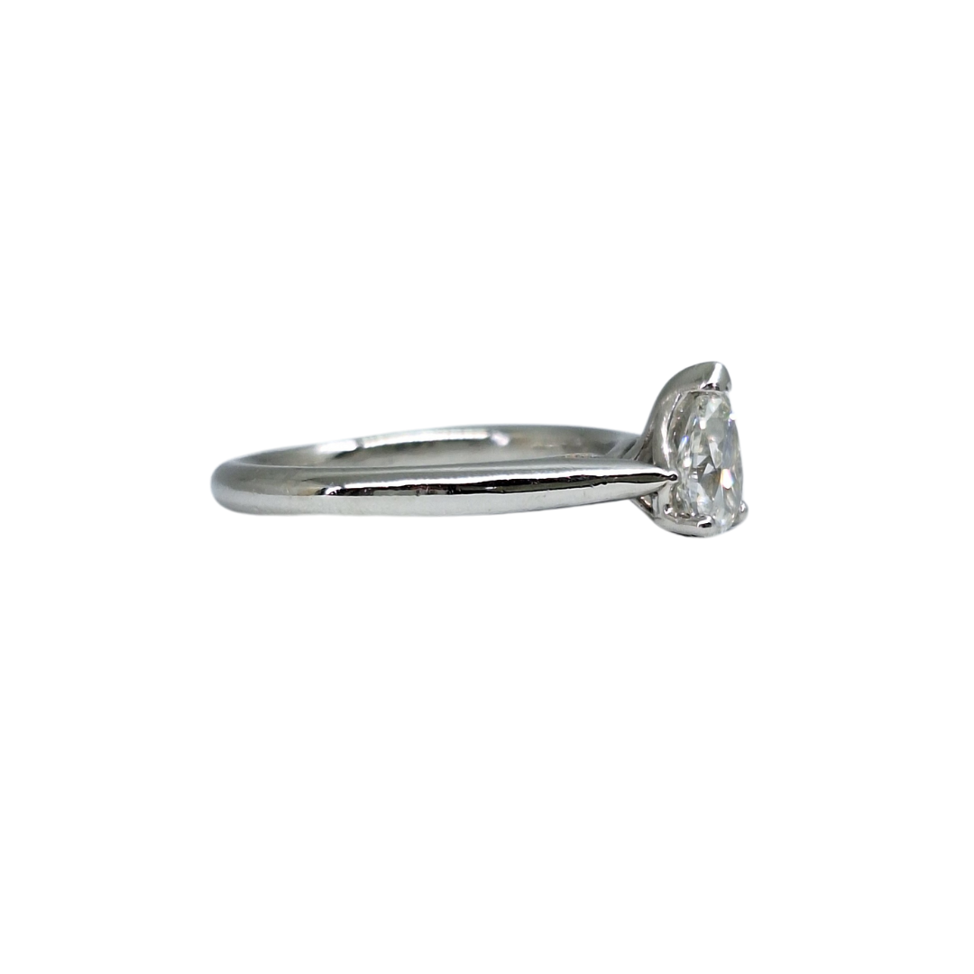 Platinum Pear Cut Certificated Diamond Solitaire Ring
