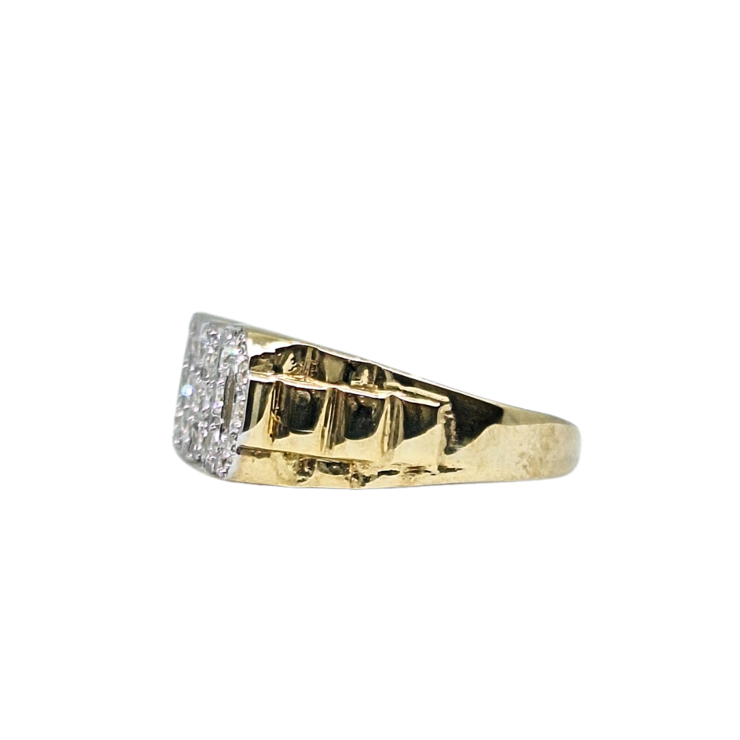9ct Yellow Gold Cubic Zirconia Dad Ring
