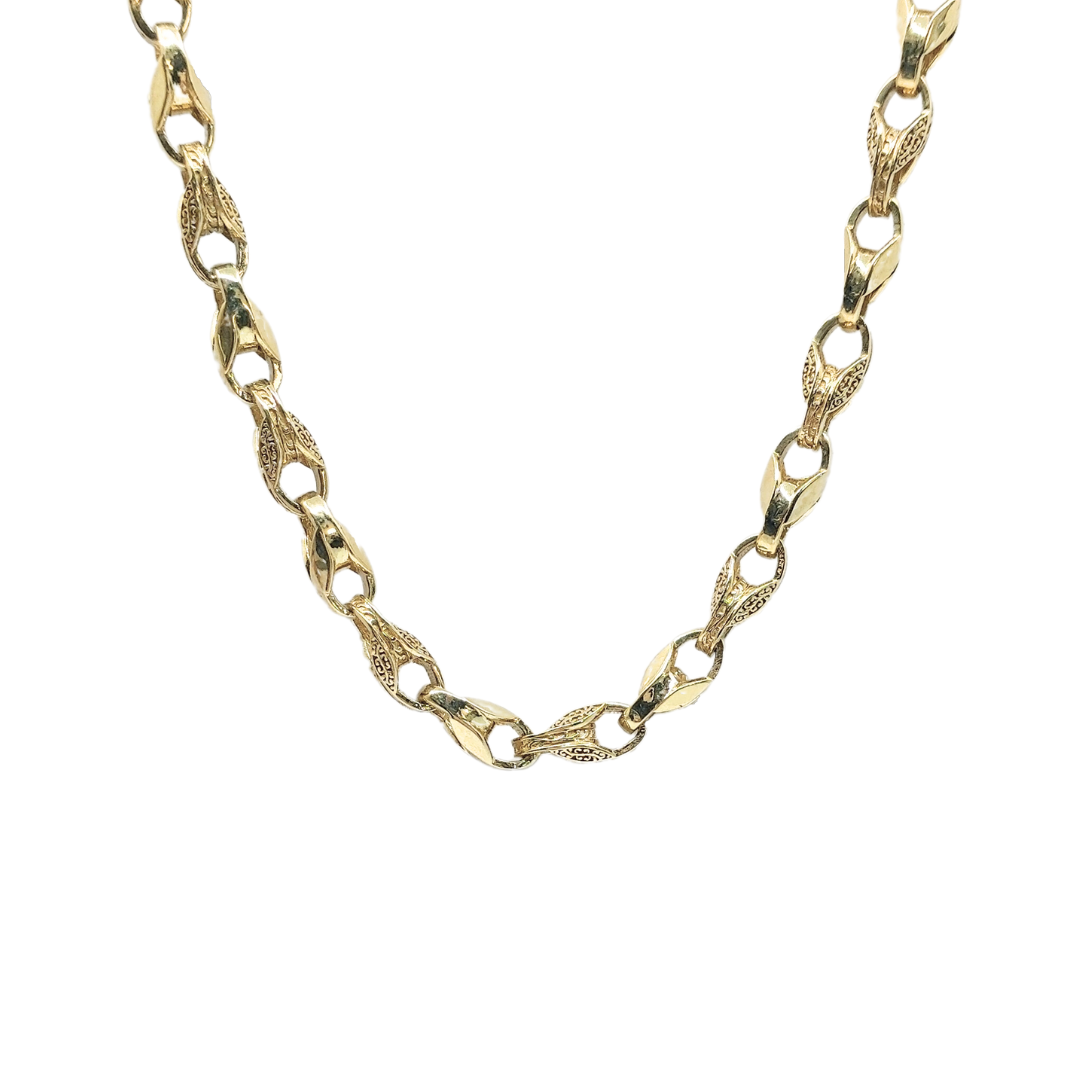 9ct Yellow Gold Tulip Chain 22"