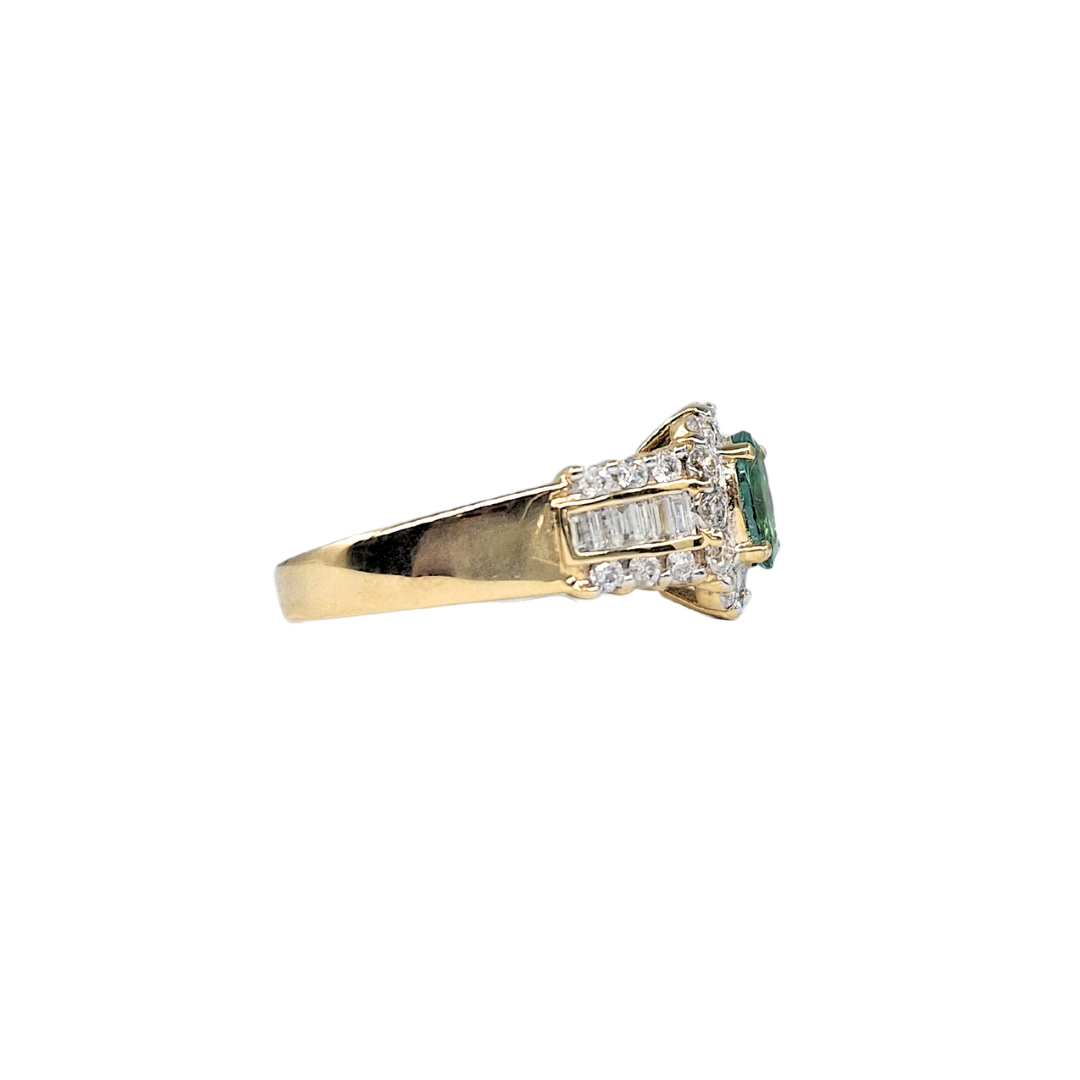 18ct Gold Emerald & Diamond Cluster Ring
