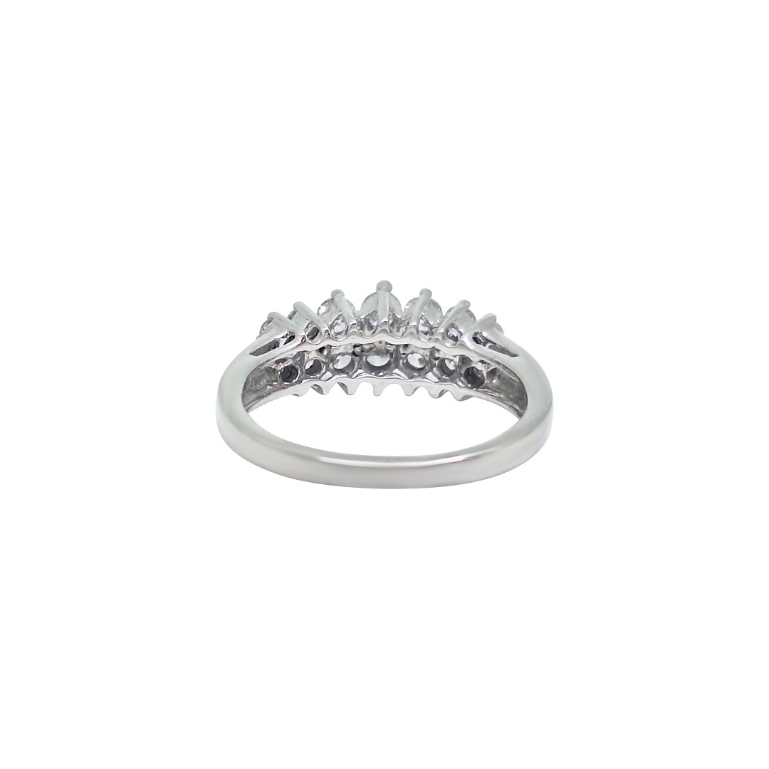 18ct White Gold Two Row Diamond Ring