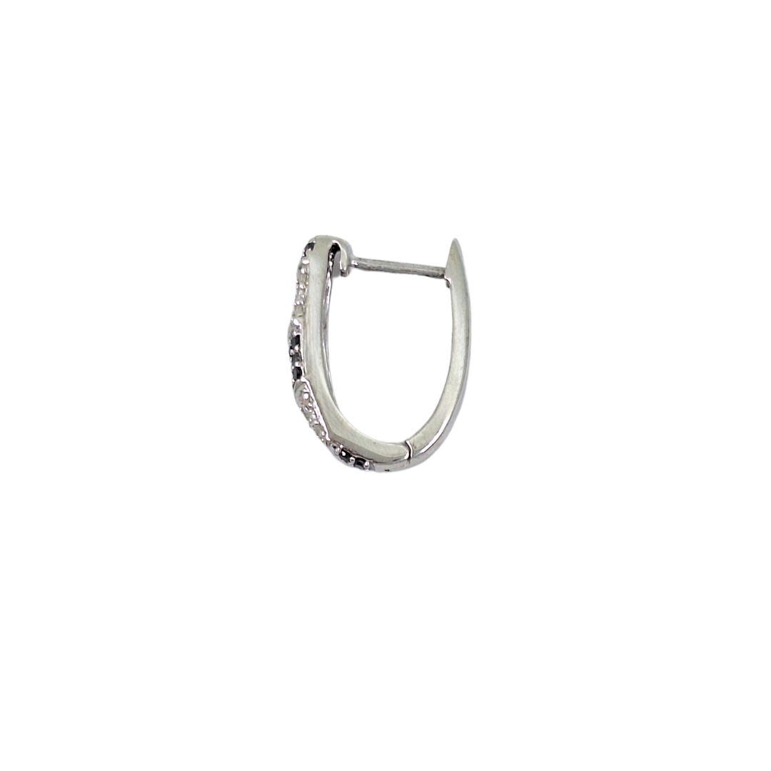 9ct White Gold Black & White Diamond Drop Earrings