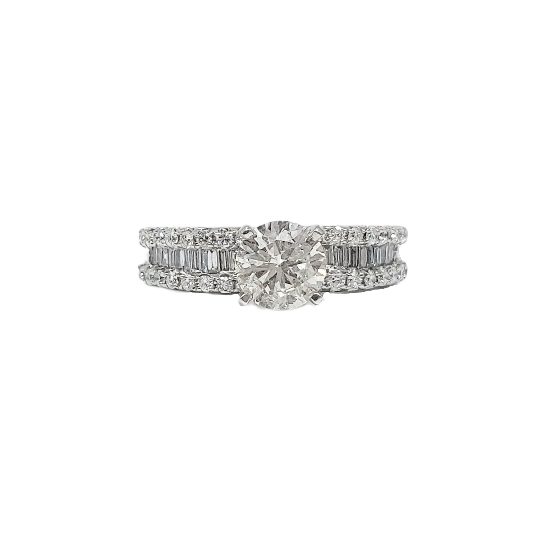 14ct White Gold & Diamond Ring