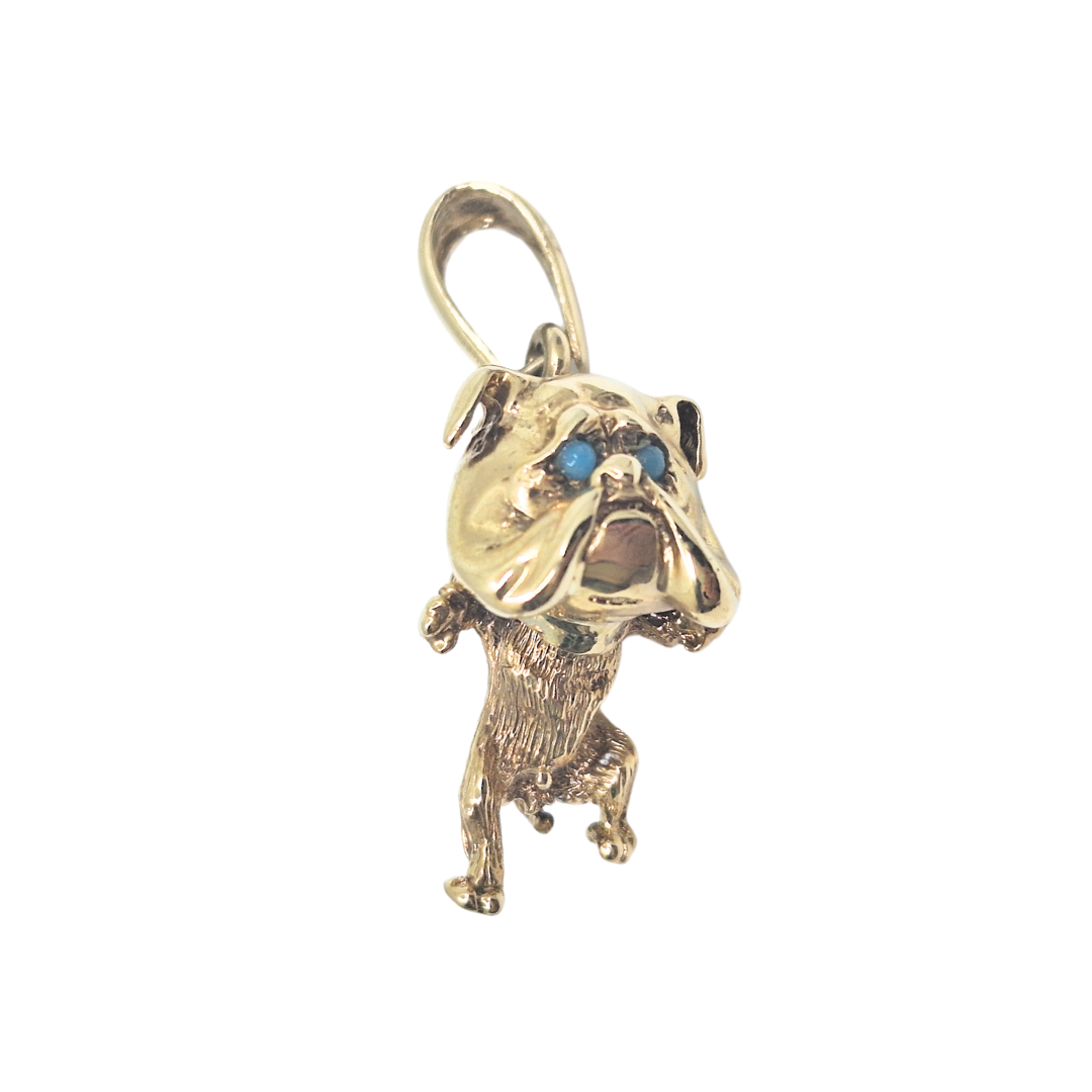 9ct Gold Bulldog Pendant blackwellonline