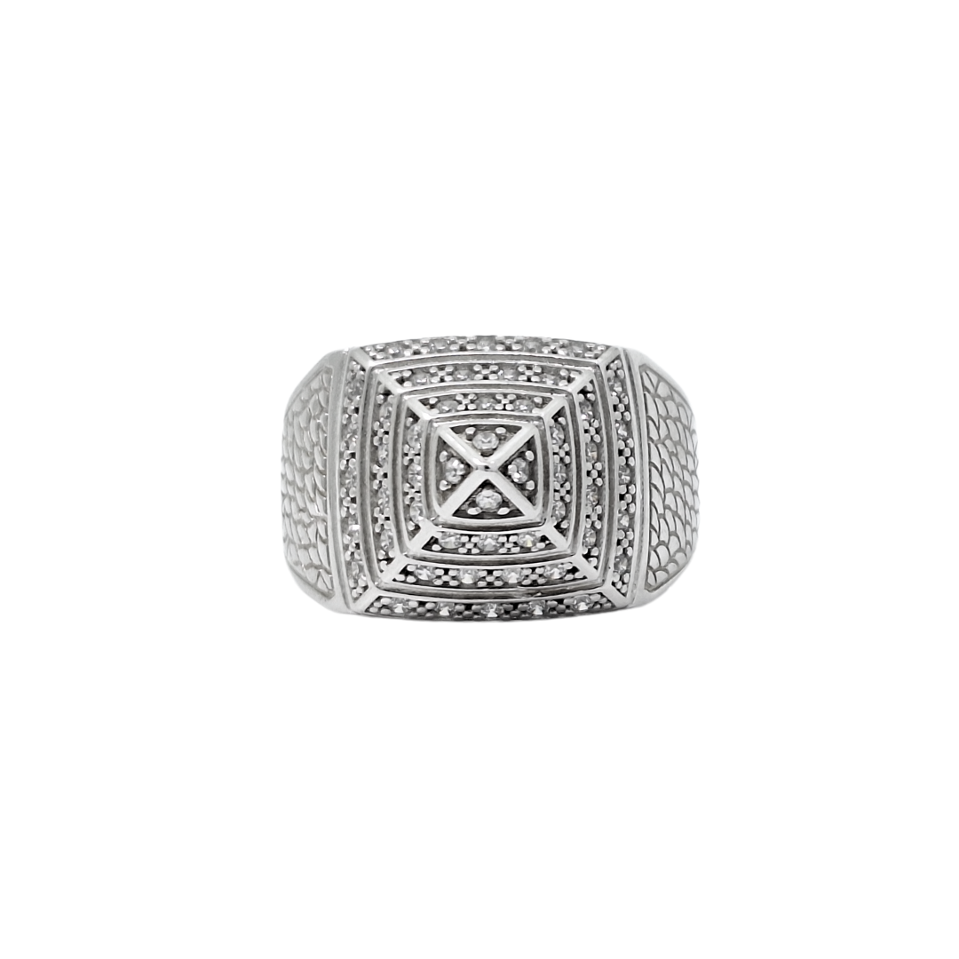 Silver CZ Pyramid Ring