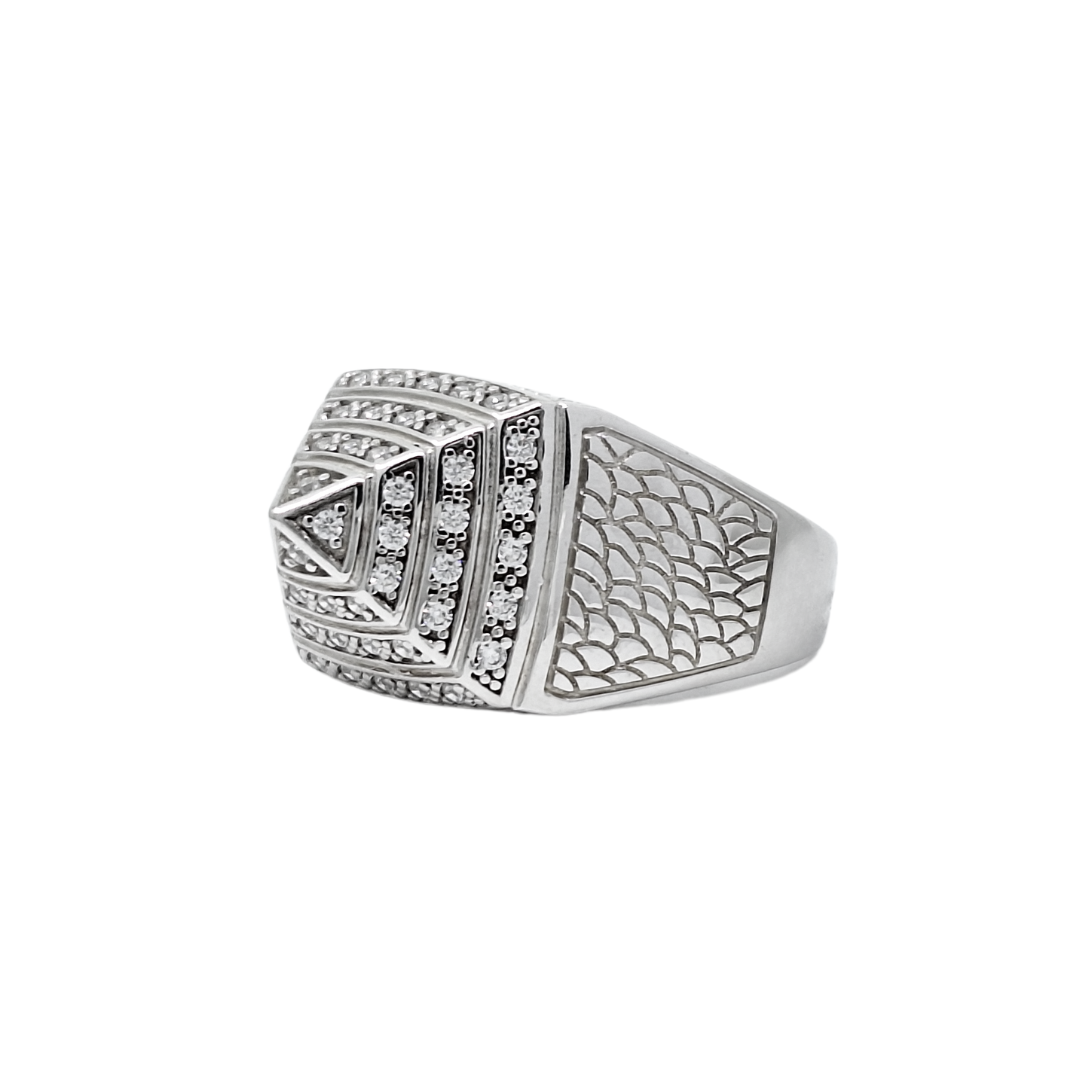 Silver CZ Pyramid Ring