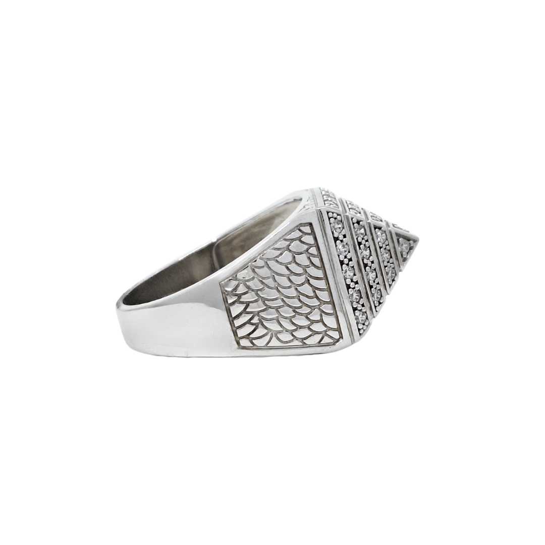 Silver CZ Pyramid Ring