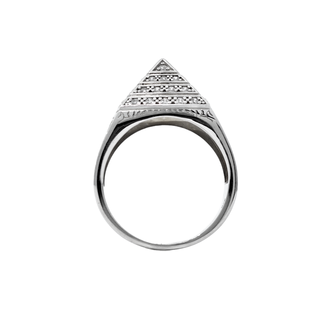 Silver CZ Pyramid Ring