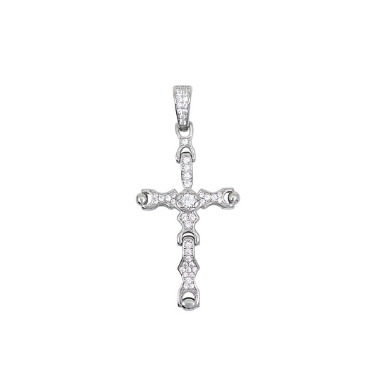 Silver CZ Cross Pendant