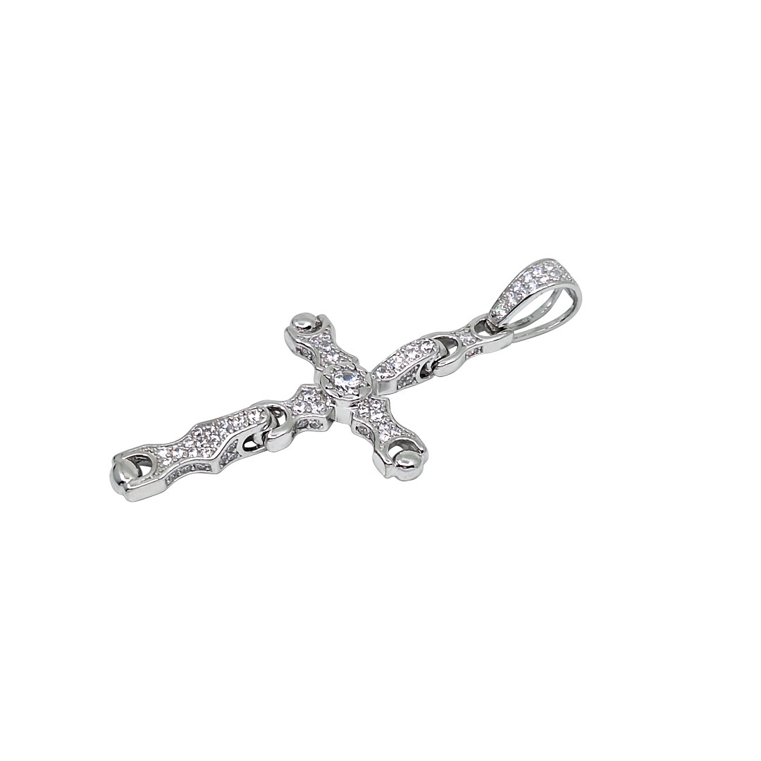 Silver CZ Cross Pendant