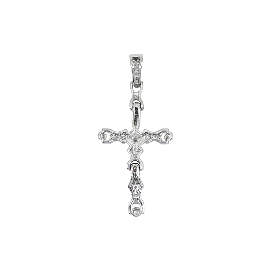 Silver CZ Cross Pendant