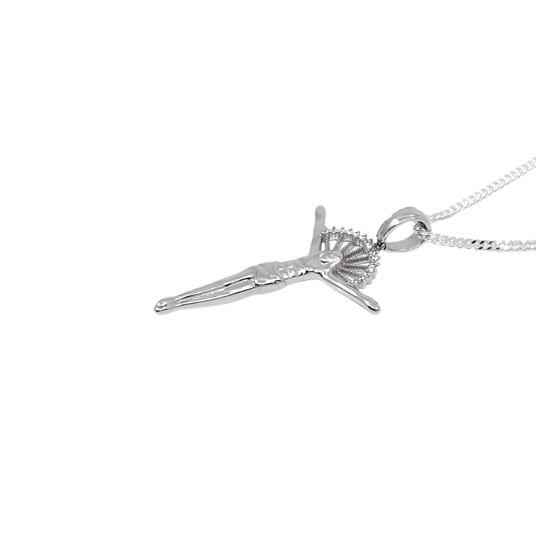 Silver CZ Crucifix Pendant