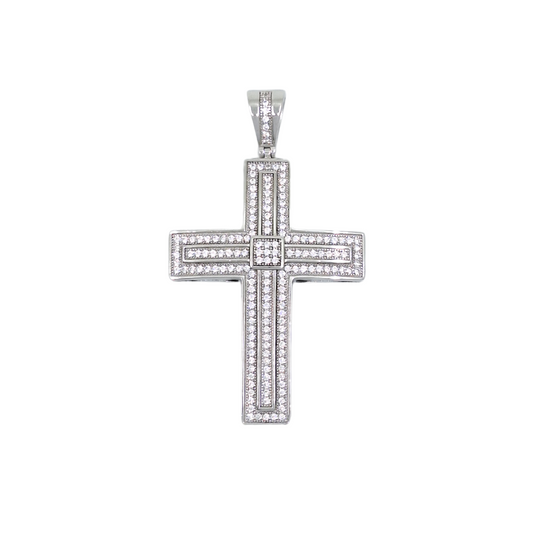 Silver & CZ Cross Pendant