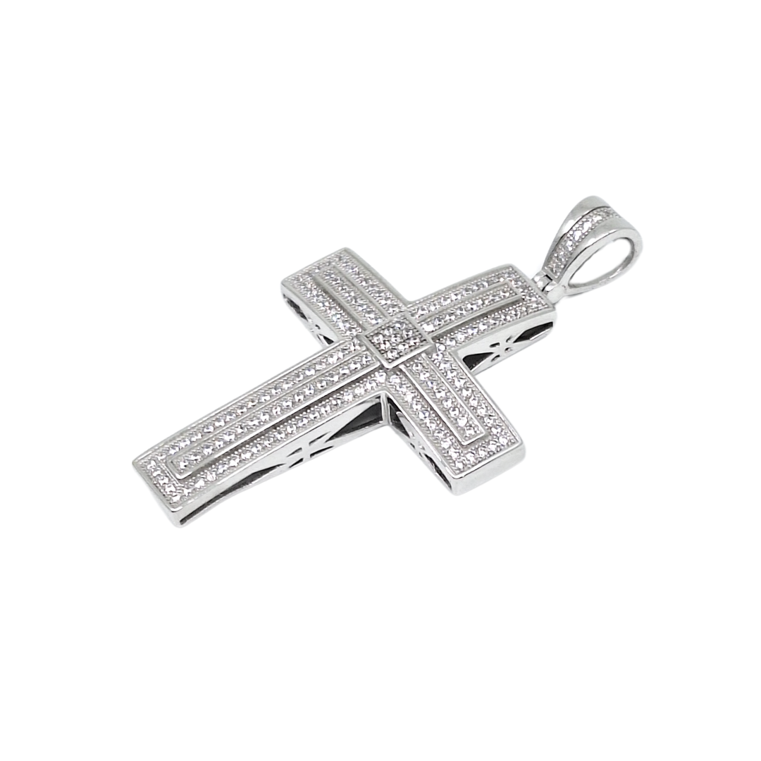 Silver & CZ Cross Pendant