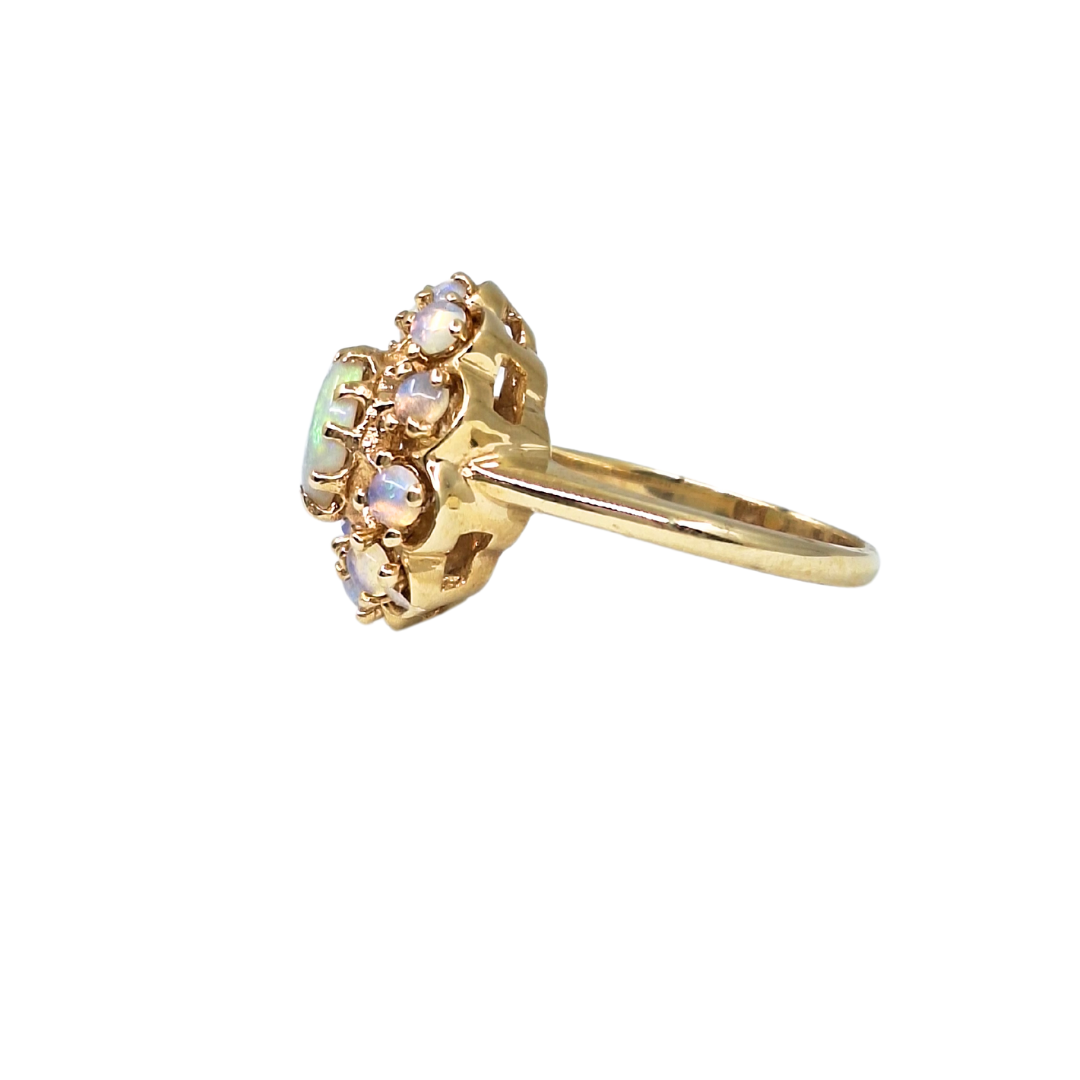 14ct Yellow Gold & Opal Cluster Ring
