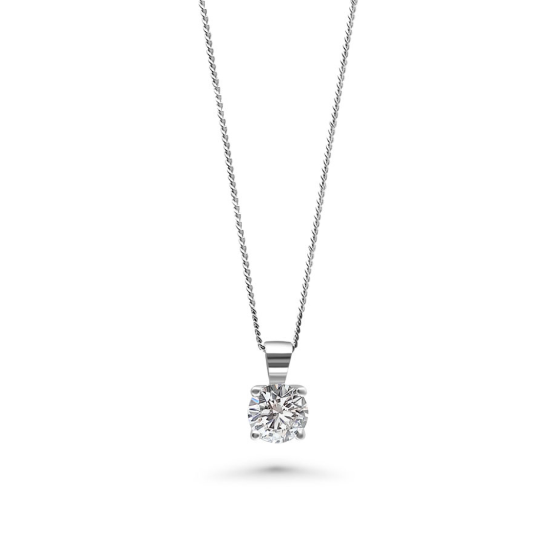 White Gold & Ethical Diamond Solitaire Pendant 1.00ct