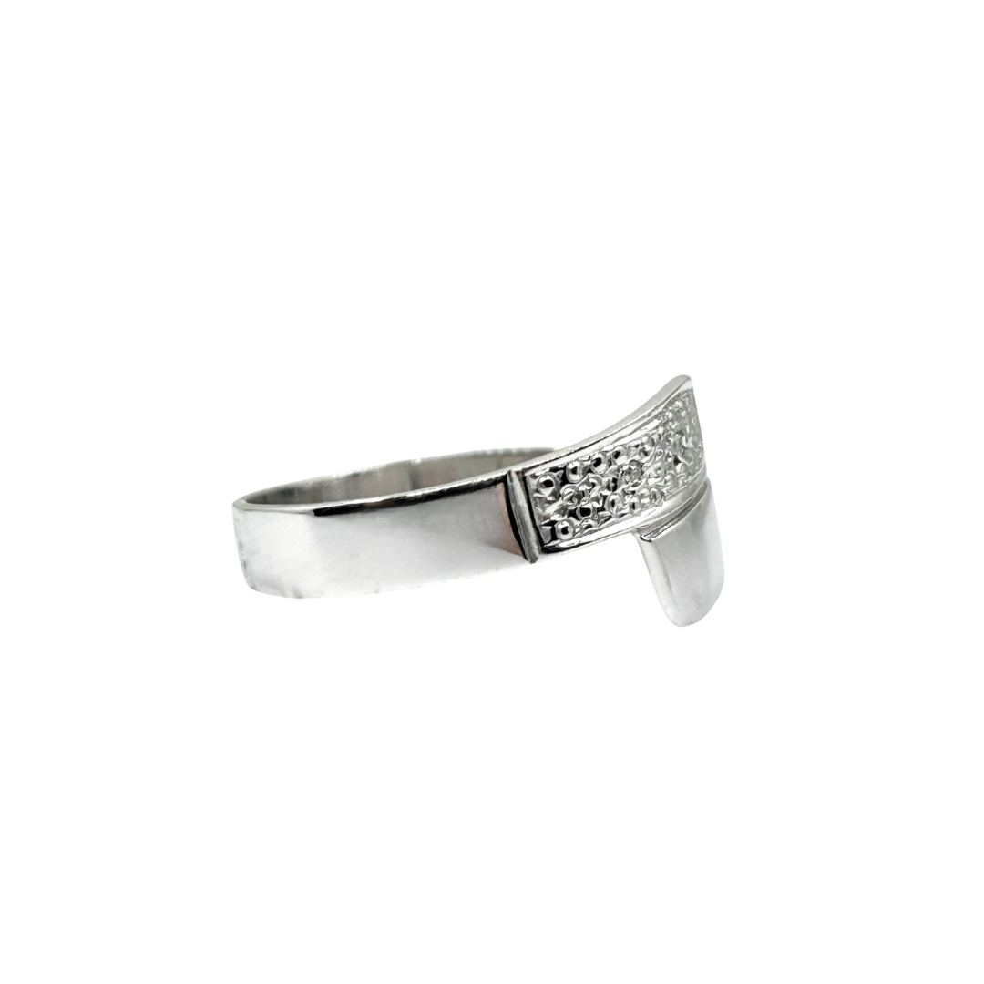 9ct White Gold Diamond Crossover Band Ring