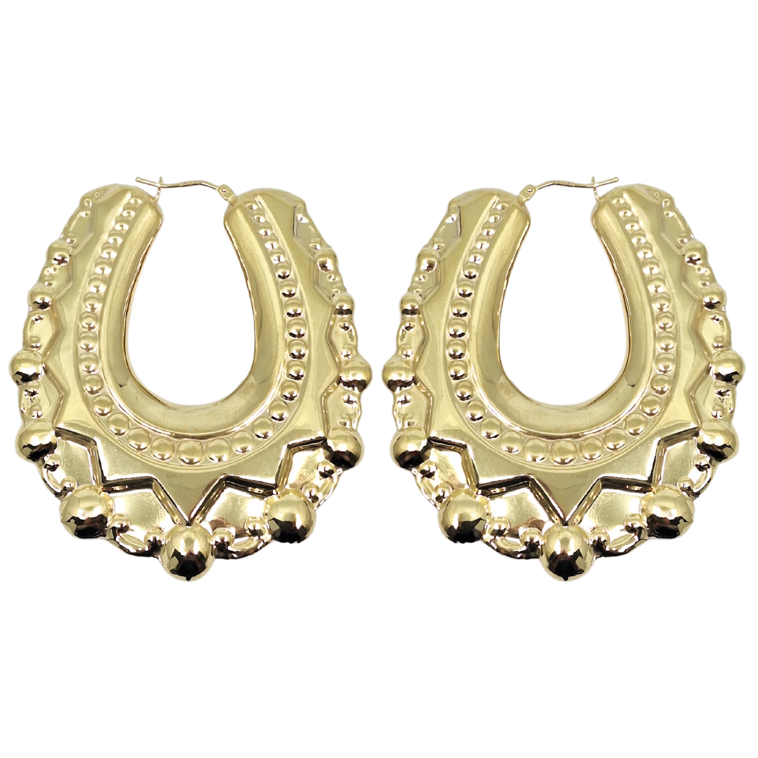 9ct Yellow Gold Large Creole Hoop Earrings – blackwellonline