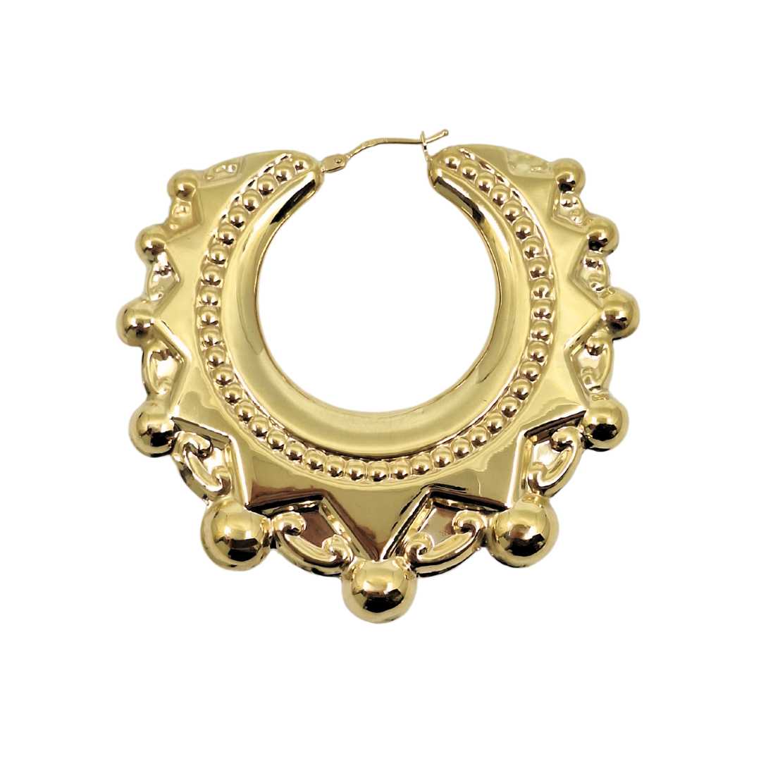 9ct Yellow Gold Large Creole Hoop Earrings