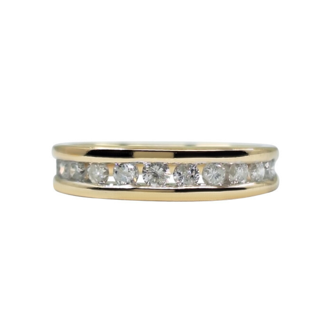 9ct Yellow Gold Channel Set Diamond Eternity Ring 0.50ct