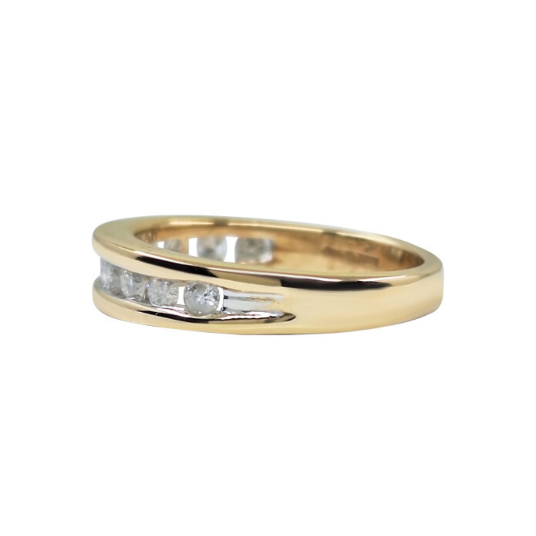 9ct Yellow Gold Channel Set Diamond Eternity Ring 0.50ct