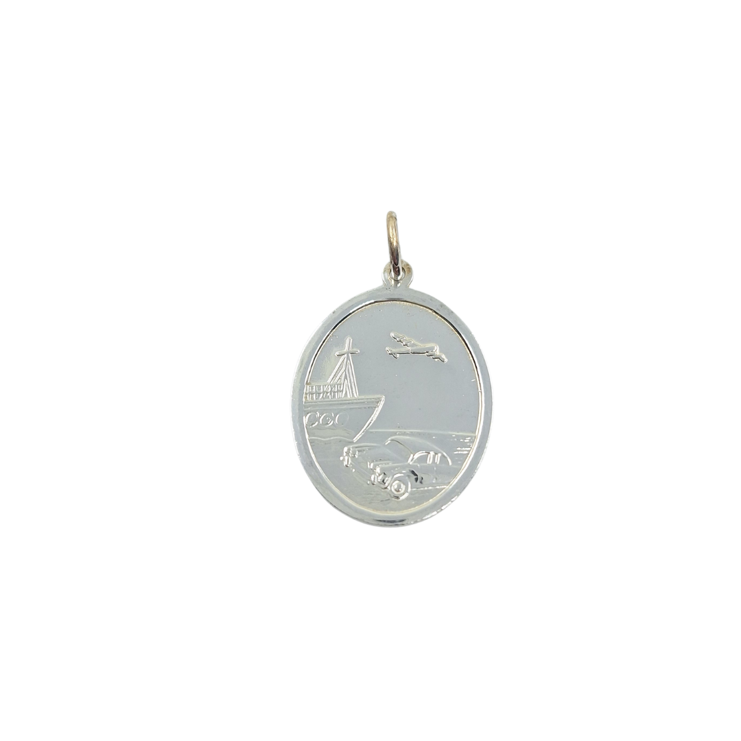 Silver Oval St Christopher Pendant