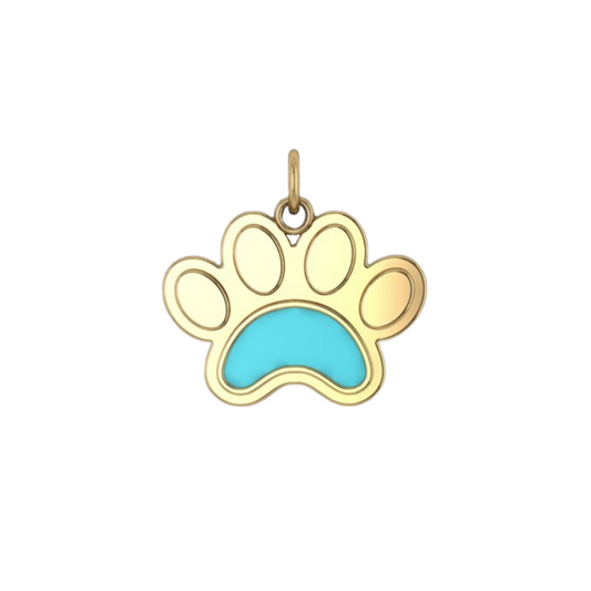 Ever-Paw 9ct Gold & Blue Enamel Pendant (Small)