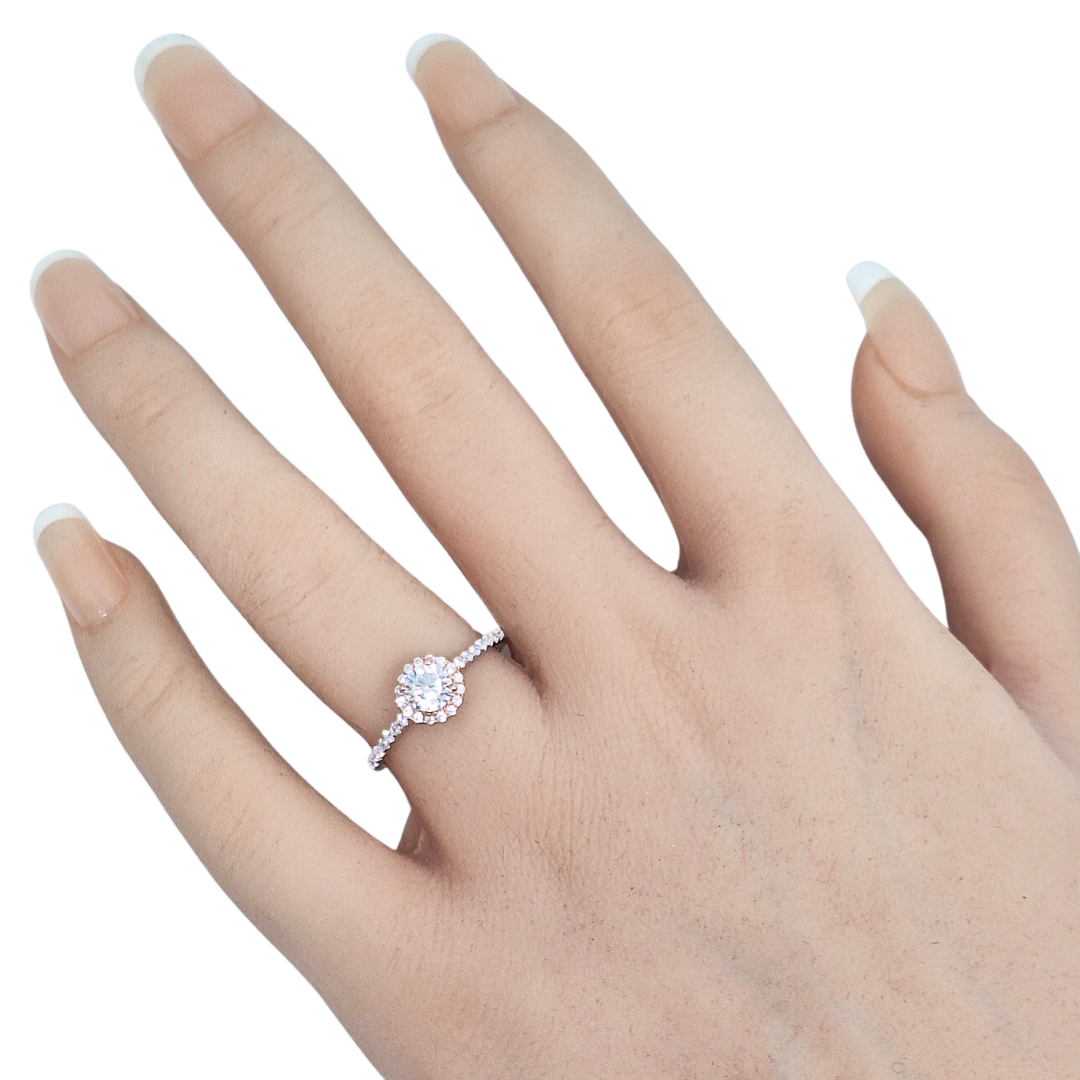 Tresor Paris Silver & Rose White Crystal Ring