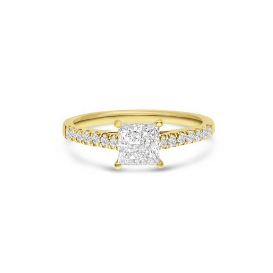Yellow Gold & Princess Cut Ethical Diamond Ring 1.00ct